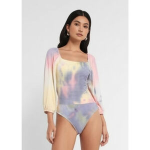 LE LIS COLLECTION Multicolor Tie-Dye Bodysuit L